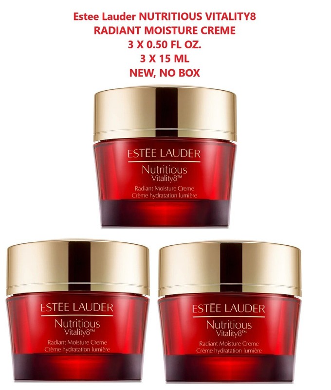 3 PC Estee Lauder NUTRITIOUS VITALITY8 Radiant Moisture Creme 3 X 0.50 OZ.