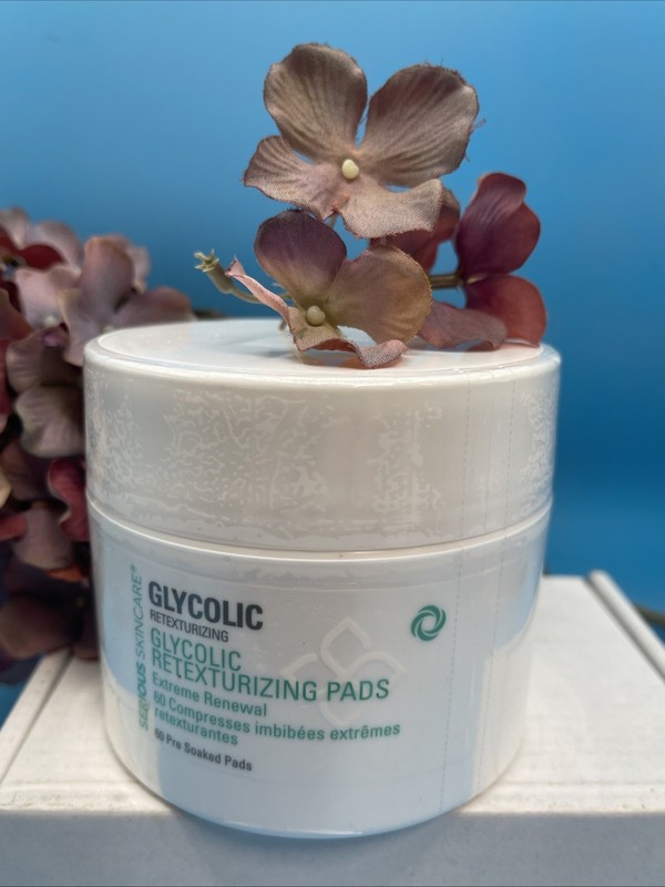 Serious Skincare GLYCOLIC Retexturing Pads (60 Pads/Full Size) New/Sealed SS8