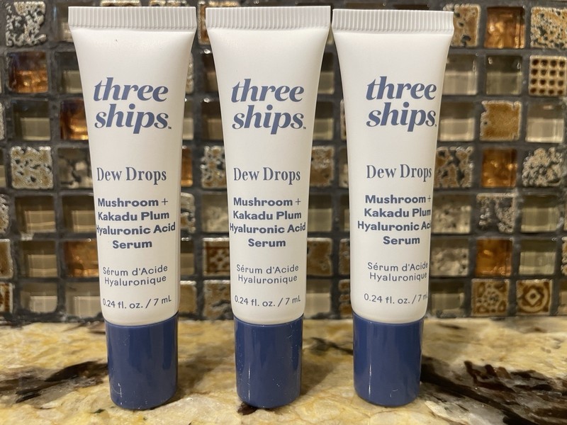 3 Three Ships Dew Drops Mushroom & Kakadu Plum Hyaluronic Acid Serum .24oz Each