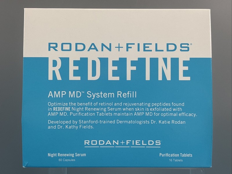Sealed Rodan+Fields Redefine AMP MD System Refill Night Renewing Serum & Tablets