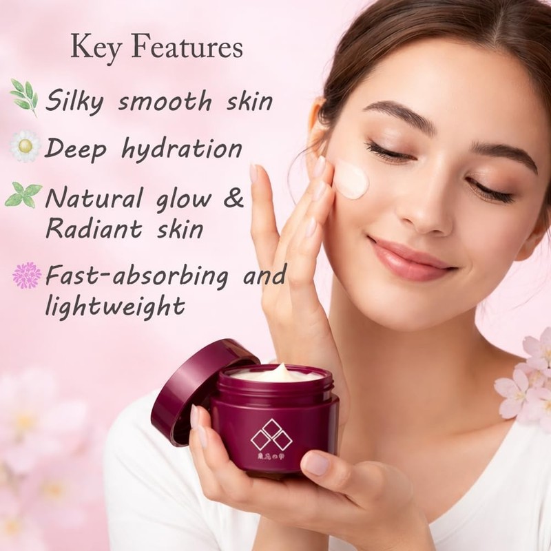 Japanese cherry blossom face cream Face Moisturizer Hydrating Sakura Rice Vit... gallery