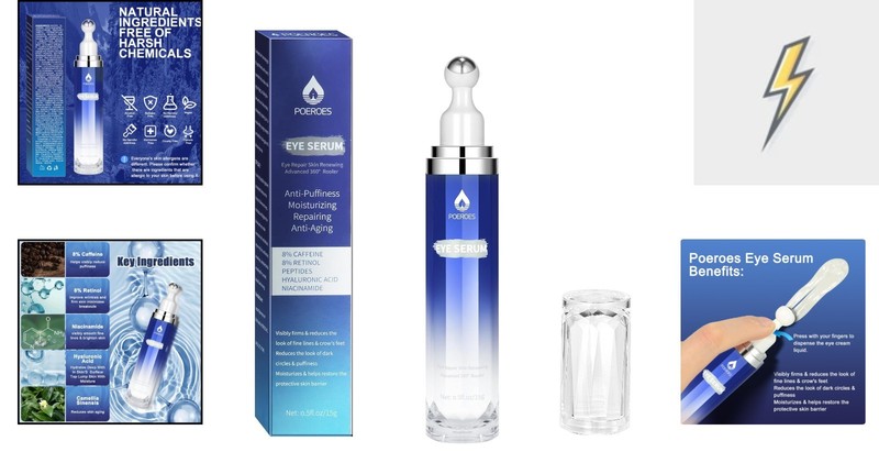 Eye Serum with 8% Caffeine 8% Retinol Hyaluronic Acid Niacinamide peptides fo... gallery