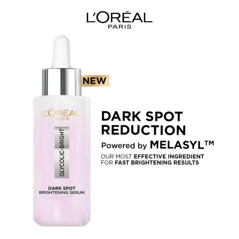 L'Oreal Paris Glycolic Bright 8% Face Serum for Brightening Dark Spots 30ml gallery