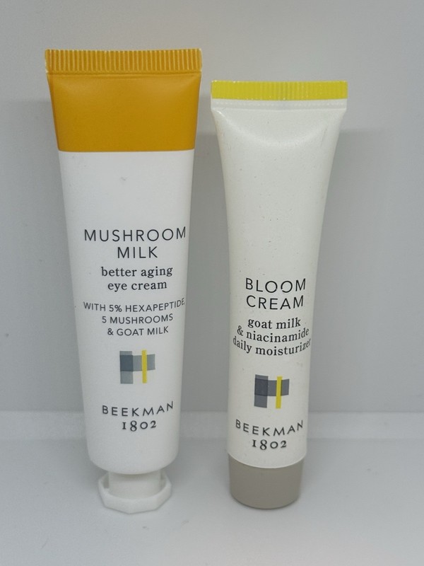 Beekman 1802 Mushroom Milk Better Aging Eye Cream 0.68oz & Bloom Cream 1oz Set