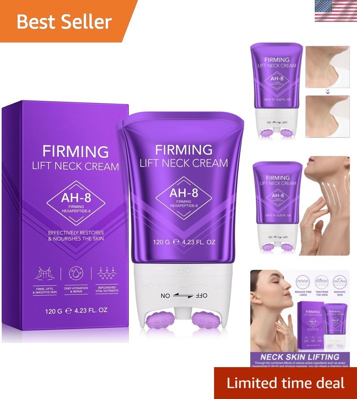 AH-8 Firming Neck Cream with Unique Roller Design for Youthful Skin – 4.23 Oz