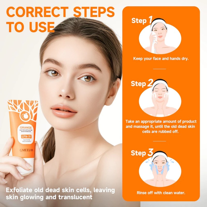 2x GMEELAN Original 50g Orange Enzymes Exfoliating Brightening Gel Free Shipping gallery