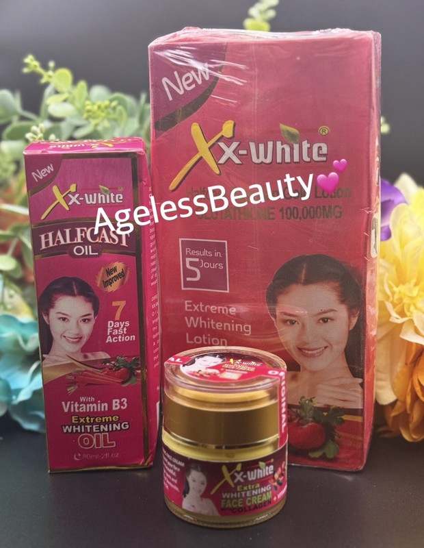 3pcs XX-WHITE HC Egyptian GOLD Body Lotion, Serum & Face Cream 5 Days Action 💯
