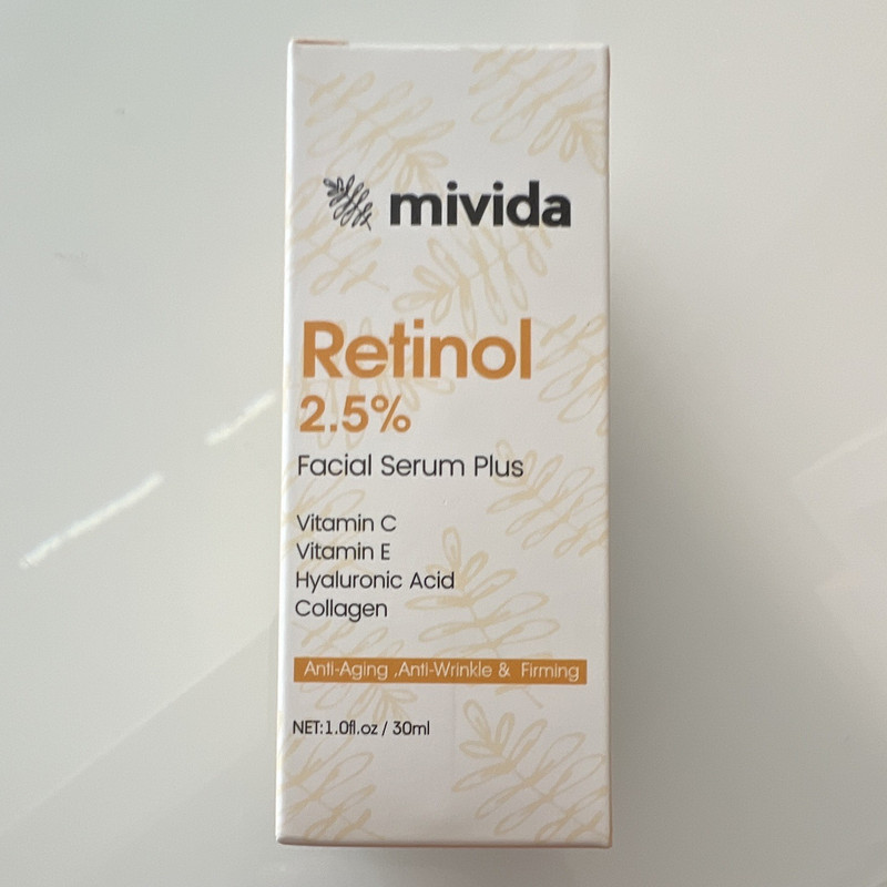 mivida Retinol 2.5% + Vitamin C + Hyaluronic Acid Facial Serum 1 fl oz