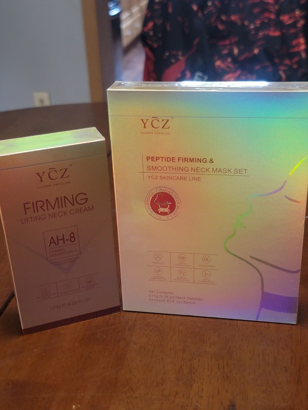 YCZ Firming Lifting Neck Cream AH-8 + Peptide Firming Neck Mask Set Bundle New