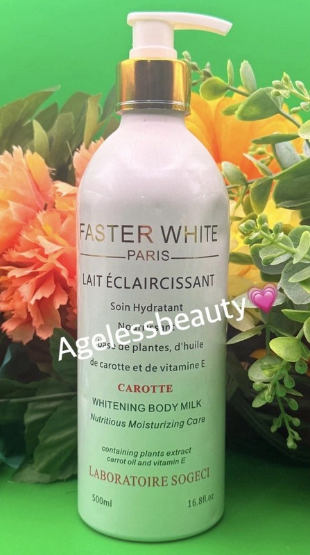 Faster White Paris CAROTTE Body Lotion Skin Lightening 500ml 💯 W/ Vitamin E gallery