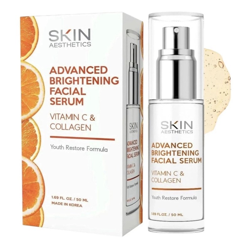 Skin Aesthetics Advanced Brightening Facial Serum Vitamin C & Collagen 1.69oz