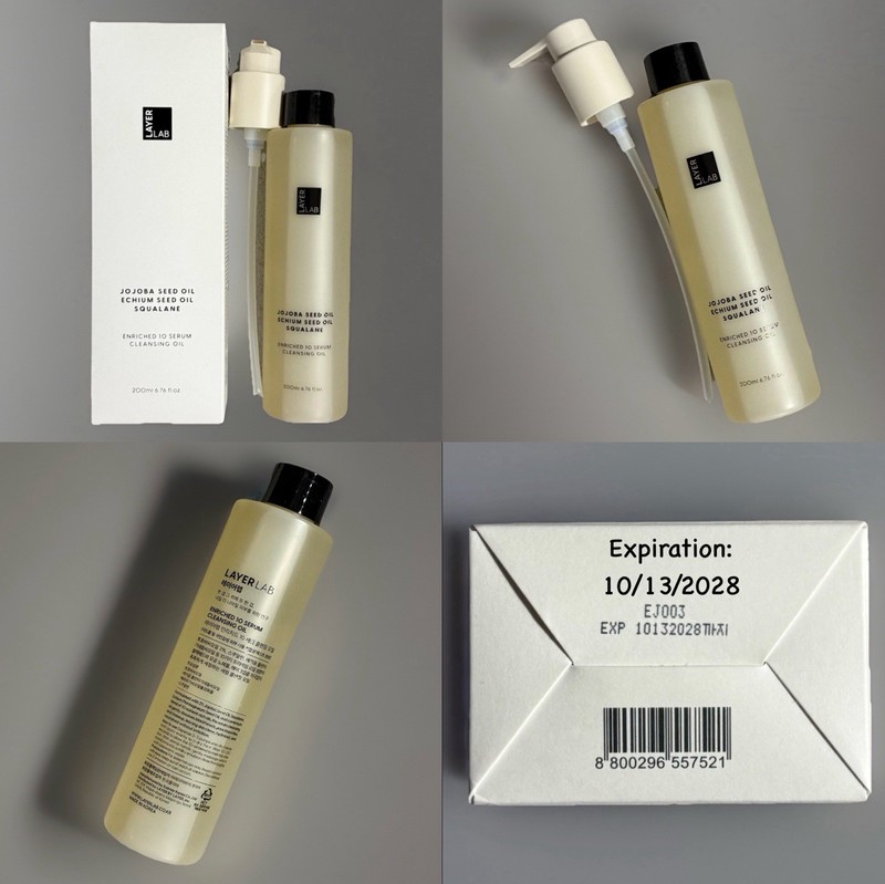 LAYERLAB Enriched 10 Serum Cleansing Oil Jojoba Squalane 6.76 fl oz (200mL)