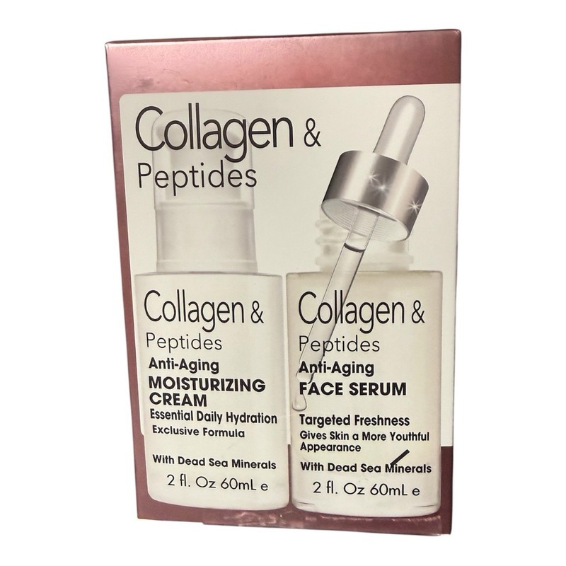 SPA Cosmetics LTD Collagen Peptides Anti Aging Cream & Serum Set 2oz Sealed