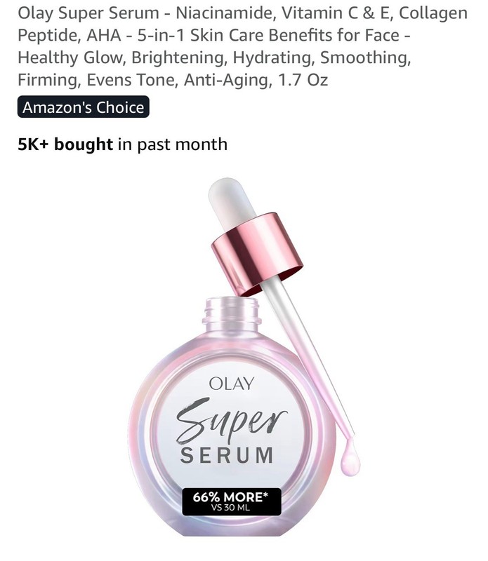 OLAY Super Serum (Power Of 5 Benefits In One) 1.0 FL OZ (30 ML) Brand New gallery