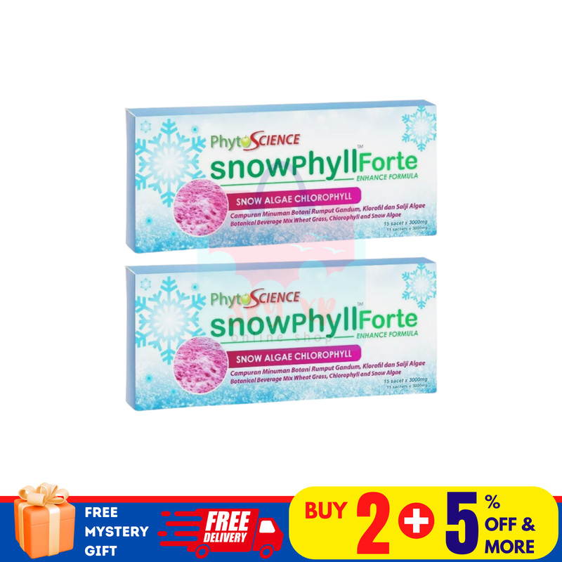 2 X Phytoscience Snowphyll Forte Snow Algae Chlorophyll & Mulberry Leaf Extract