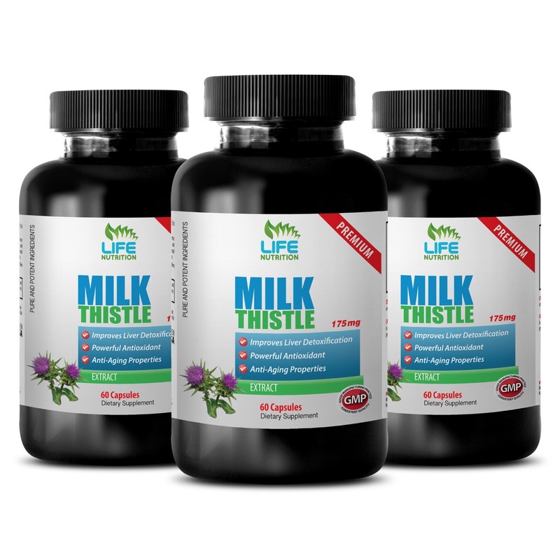 turmeric root powder – Milk Thistle Extract 175mg – dietary supplement 3 Bottles
