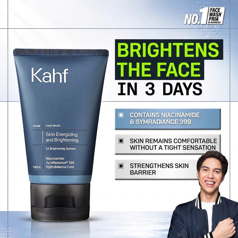 Kahf Skin Energizing & Brightening Face Wash for Men 100ml 2 Pack Cleanser