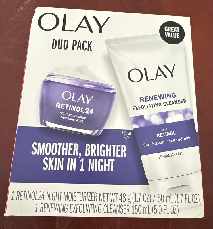 Olay Retinol24 Duo Pack Sealed Night Moisturizer 1.7oz+Exfoliating Cleanser 5 oz