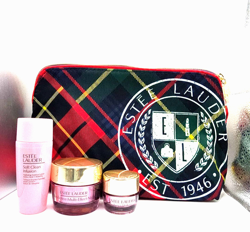 Estee Lauder Resilience Multi-Effect Cream + Soft Clean 4 Pc Travel SET w/Bag