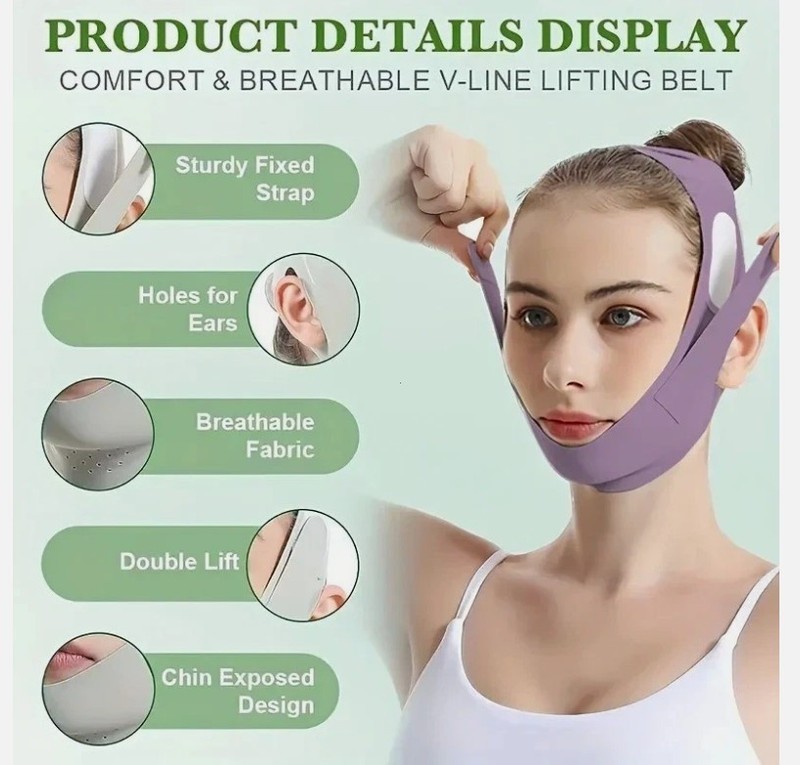 Graphene V-Shape Face Lift Band Adjustable Facial Strap Double Chin Reducer