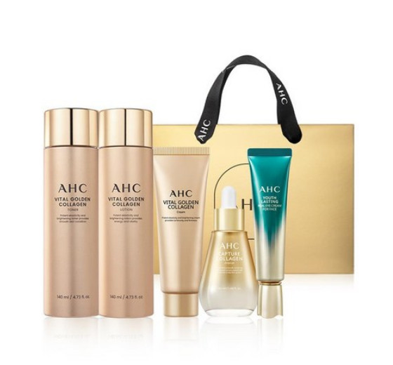 AHC Vital Golden Collagen Youth Total Care 5-Piece Skincare Gift Set
