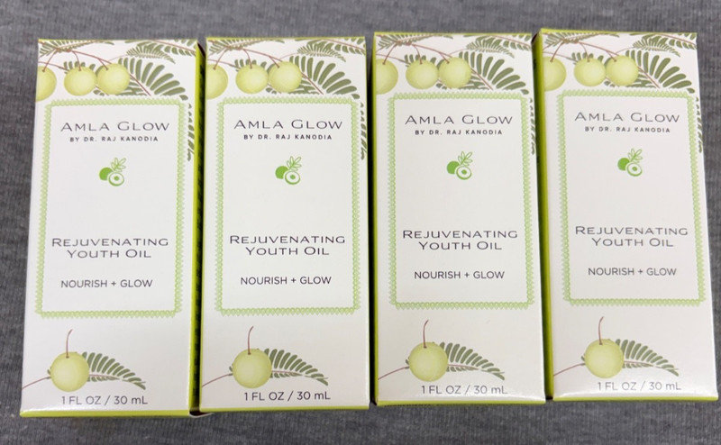 Lot of 4 Amla Glow by Dr. Raj Kanodia Rejuvenating Youth Oil 1oz 30ml Each NEW