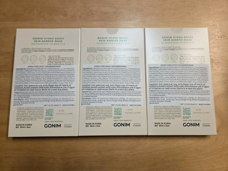GONIM Hydro Boost Blue Lotus Skin Barrier Mask 3 Box Lot of 15 Masks K-Beauty gallery