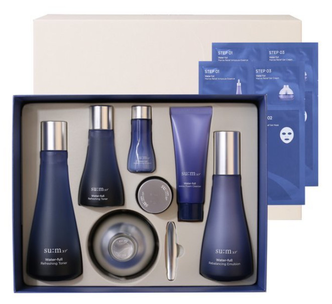 SU:M37 Water Full Moisture Skincare Set | 3 Items | Deep Hydration | K-Beauty
