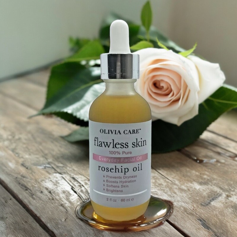 NEW! Olivia Care Flawless skin 100% Pure ROSEHIP OIL ANTIAGING FACIAL OIL 2 OZ gallery
