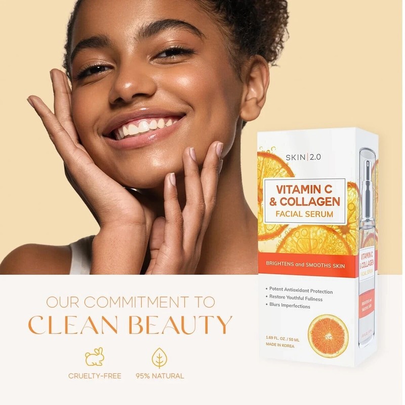 Korean Vitamin C Collagen Skin Brightening Facial Serum Anti Aging pack of 1 gallery