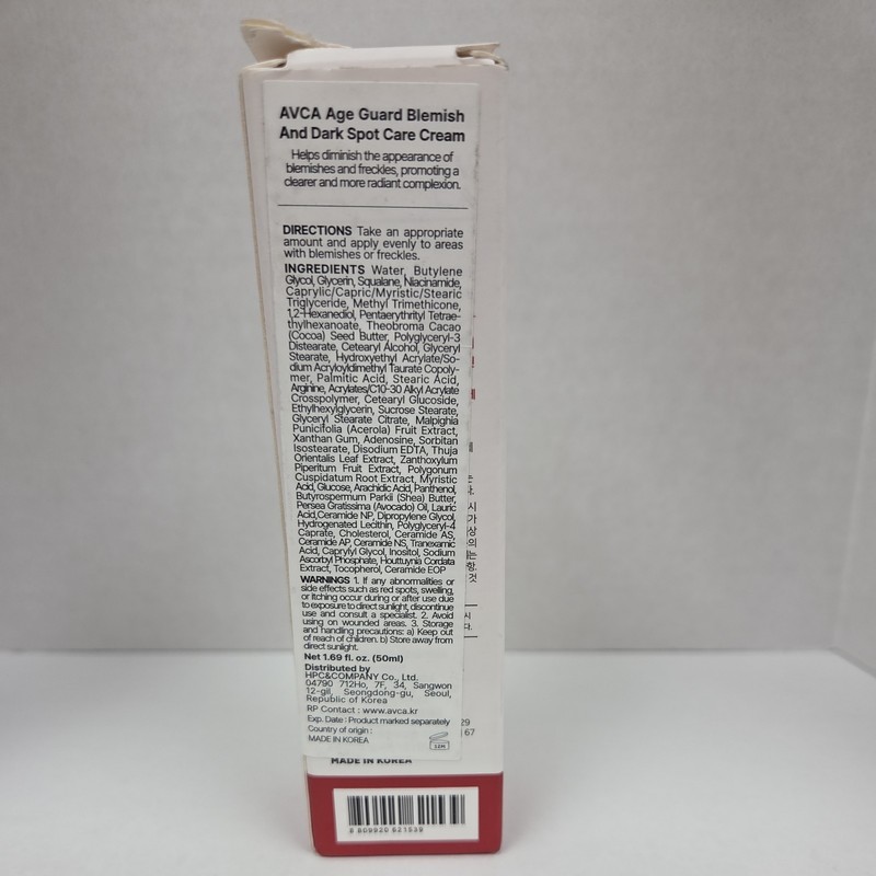 AVCA Age Guard Blemish & Dark Spots Care Cream ~ Niacinamide, D-panthenol ~ 50ml gallery