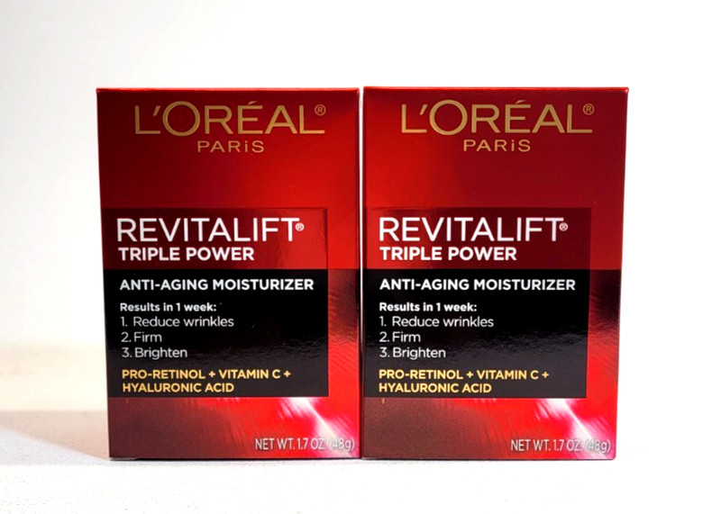 (2) L’Oreal Revitalift Triple Power Anti-Aging Face Moisturizer Pro Retinol 1.7