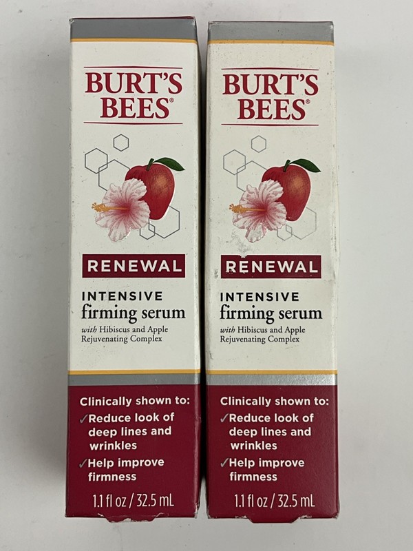 2 Pack Burt’s Bees Renewal Intensive Firming Serum Hibiscus And Apple 1.1 Fl Oz