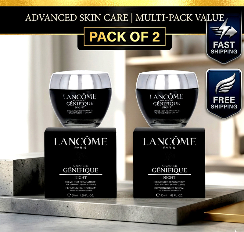 2 PACK LANCOME Paris Advanced GENIFIQUE Night Repairing Night Cream 1.69 Oz 50ml