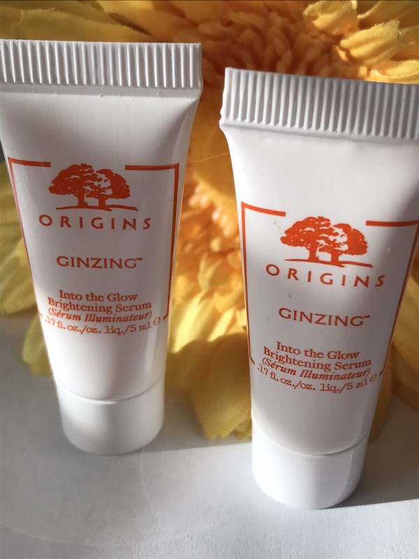 2x. ORIGINS Ginzing Into The Glow BRIGHTENING SERUM Travel 17oz /5ml Each NEW