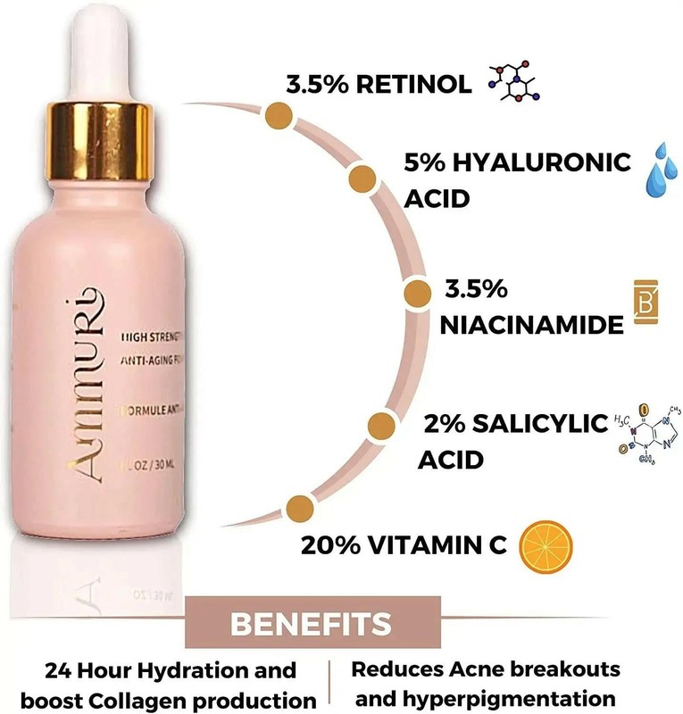 Ammuri Skincare Anti Aging Face Serum - High Volume Retinol 3.5% gallery