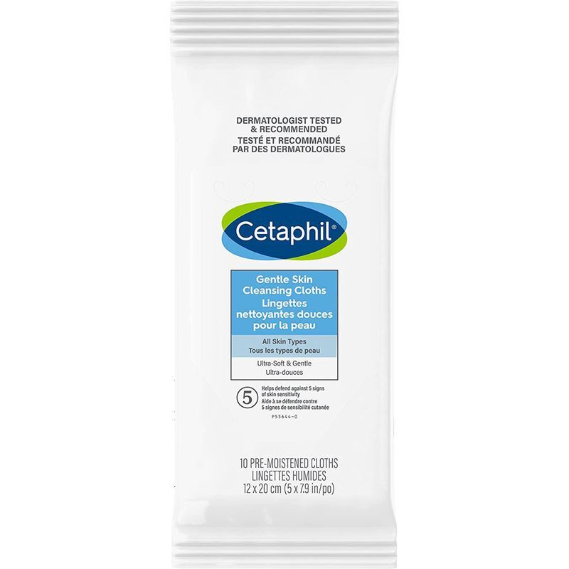 Cetaphil Gentle Skin Cleansing Cloths Face Body Wipes Removes Dirt 10pcs NEW
