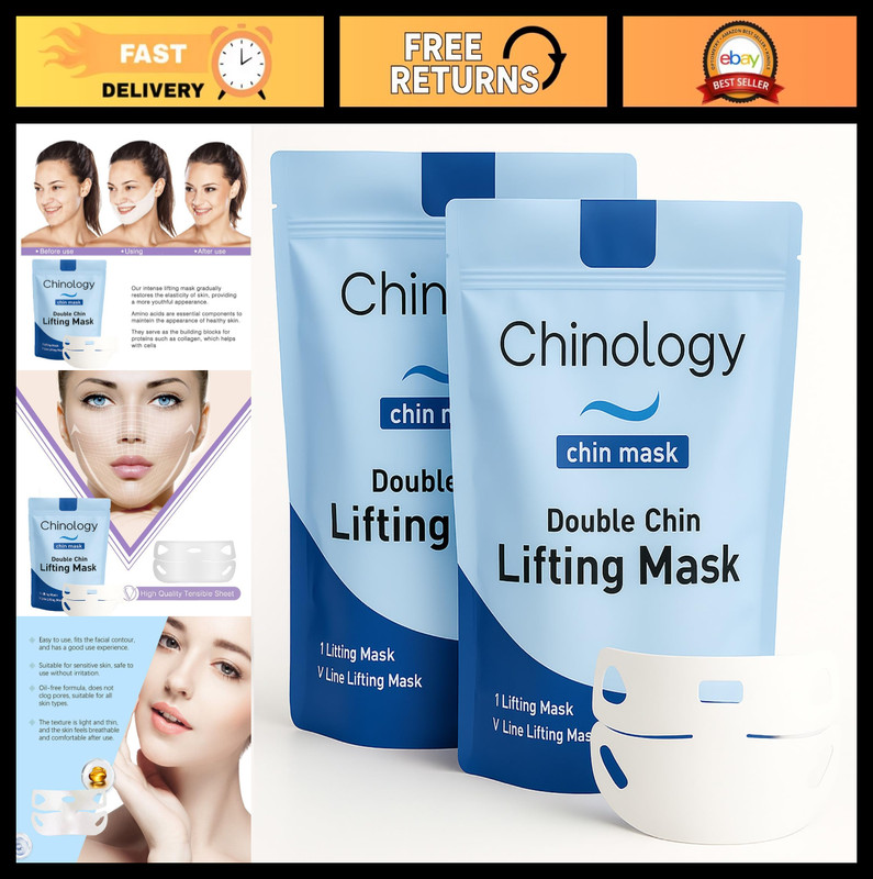 Double Chin Lifting Mask – Jawline Firming Face & Neck Treatment (2 Pack)