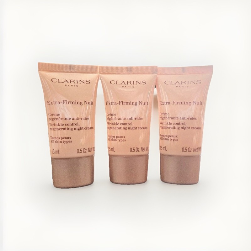 3 PACK Clarins Extra-Firming Wrinkle Control Night Creams .5 X 3 Ttl 1.5 Oz