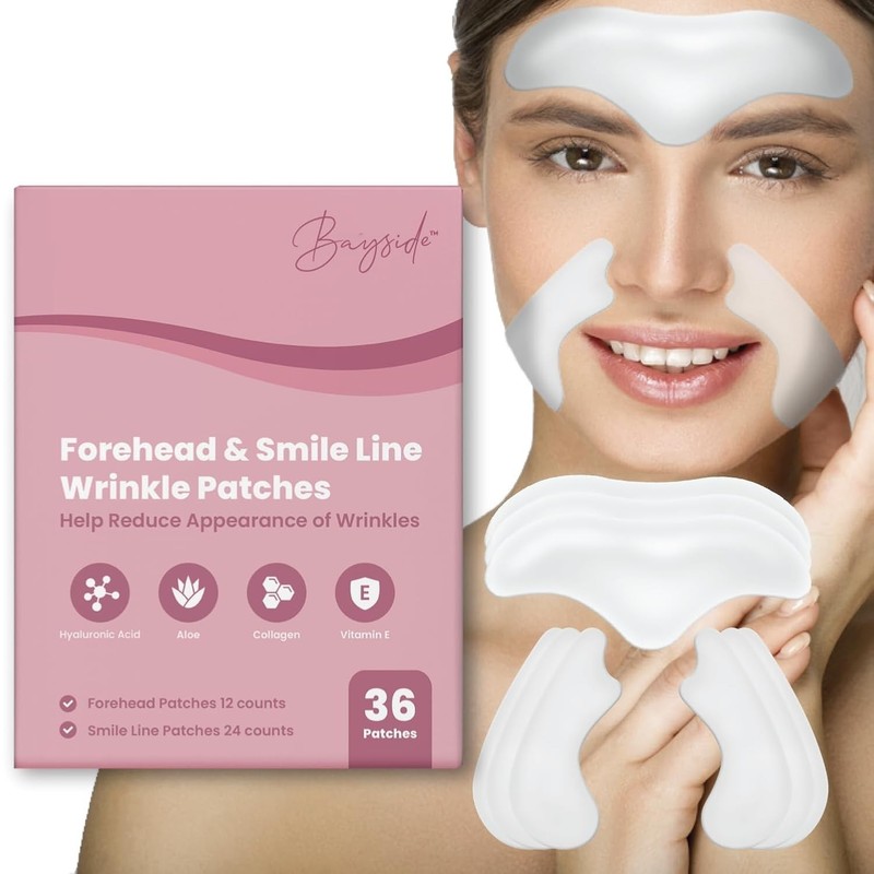 Bayside Forehead & Undereye Wrinkle Patches 36 Patches – Hyaluronic Acid – NEW