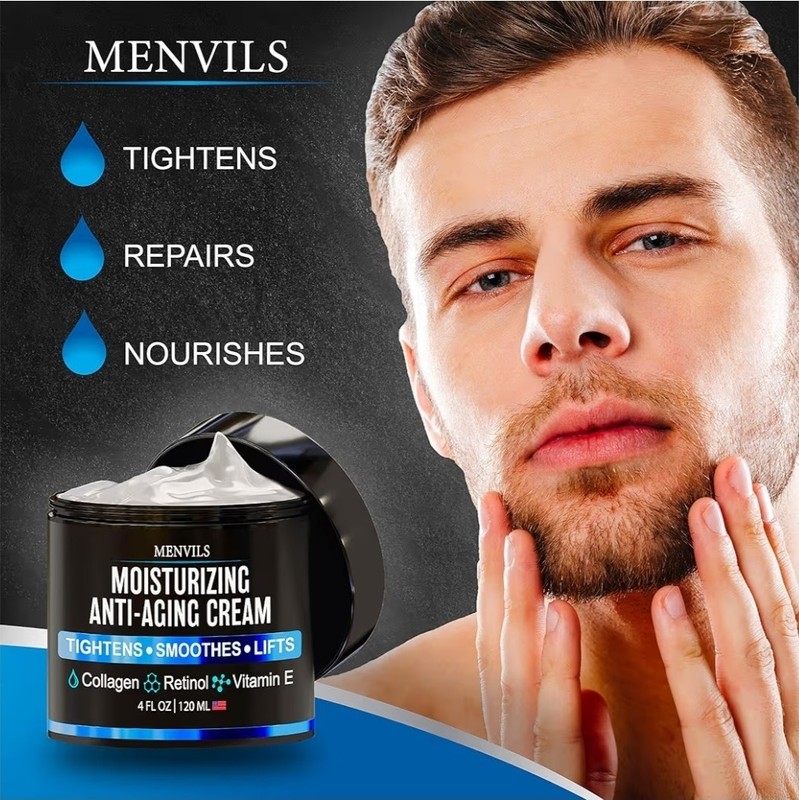 Crema Facial Hidratante Para Hombres Antienvejecimiento Con Colágeno y Retinol gallery