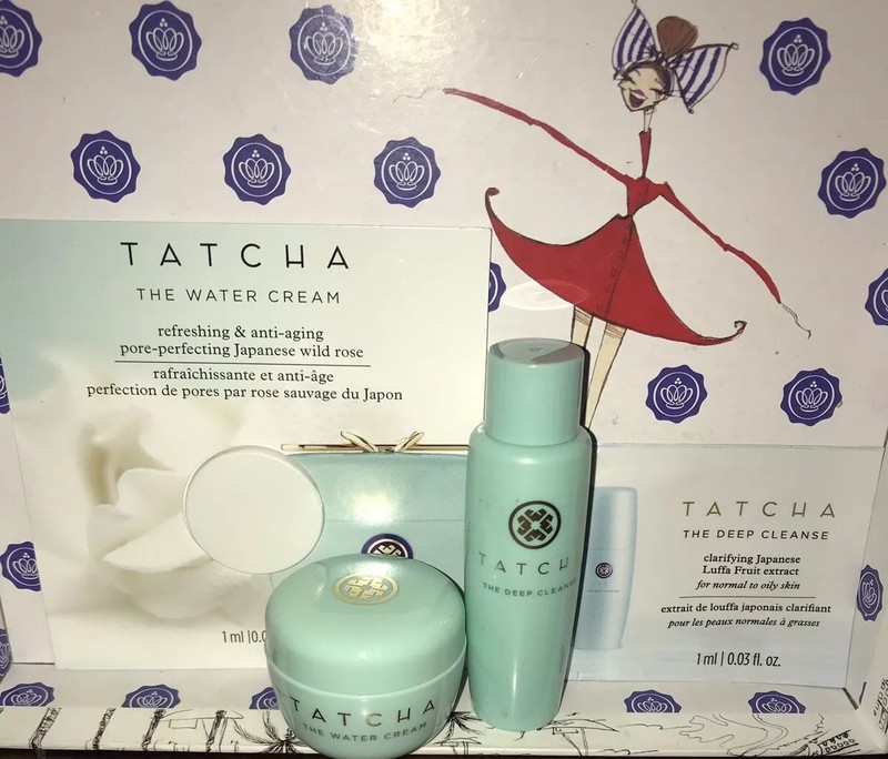 Tatcha Pore-Perfecting Moisturizer & Cleanser Duo Water Cream & Deep Cleanse Lot