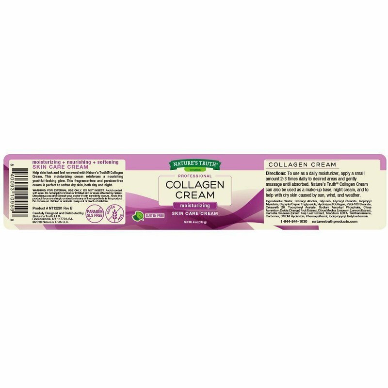 Natures Truth Professional Collagen Moisturizing Cream Skin Care Gluten Free 4oz gallery