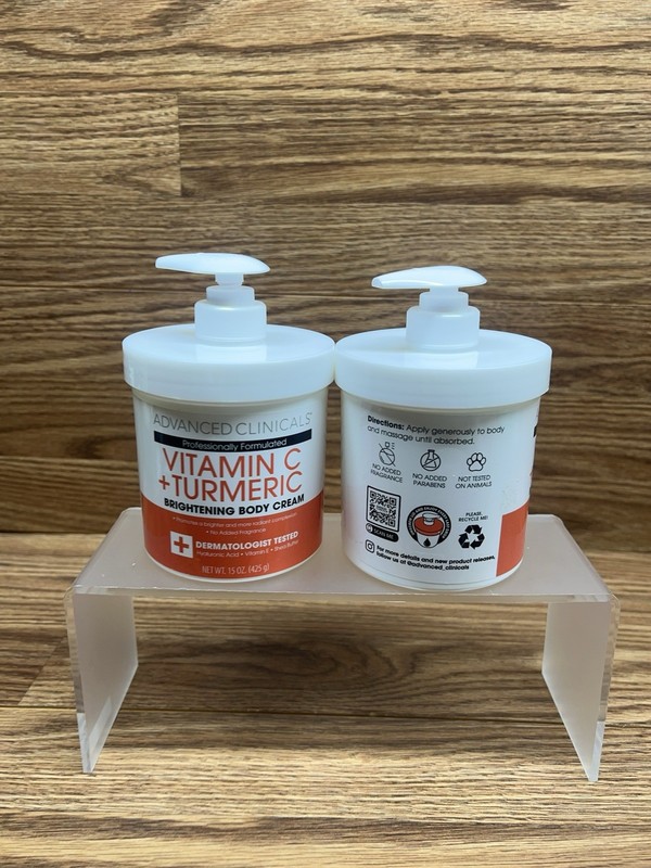2x Advanced Clinicals Vitamin C Turmeric Brightening Cream 15oz Face Body New gallery