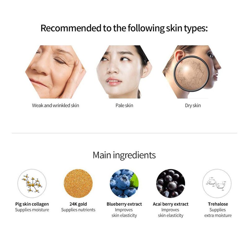SNP Gold Collagen Ampoule Mask 5+5 Sheets 0.84 fl oz Each Anti Aging gallery