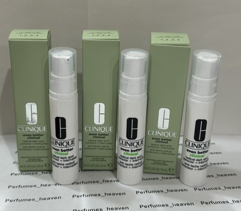3x Clinique Even Better Clinical Radical Dark Spot Corrector + Interrupter .34oz