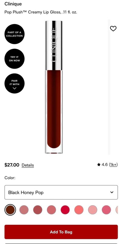 2X Clinique Pop Plush Creamy Lip Gloss in Black Honey Pop (Set of 2) gallery