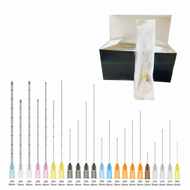 Sterile 18G-30G Blunt Tip Micro Cannula Needle Injectable Hyaluronic Acid Filler