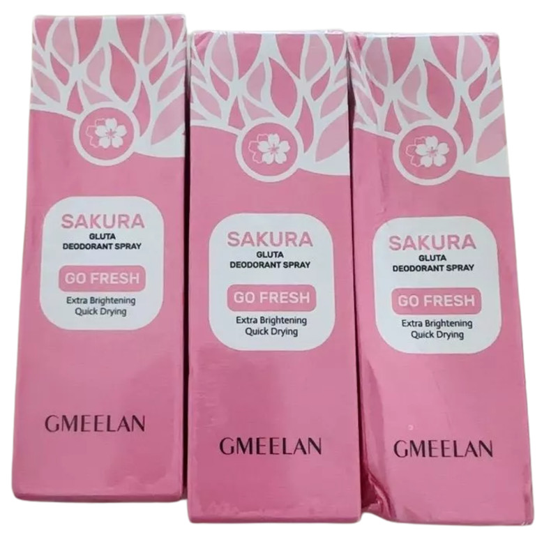 3x 50ML GMEELAN Sakura Gluta Deodorant Spray 10% Antiperspirant Free Ship gallery