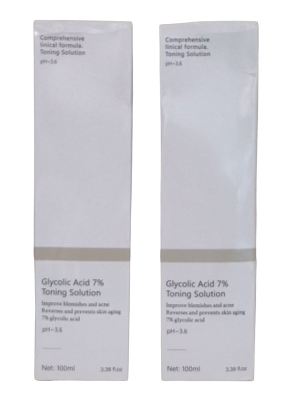 2 Pack GLYCOLIC ACID 7% TONING SOLUTION Blemishes Acne Antiaging 3.38 fl oz 4/27 gallery